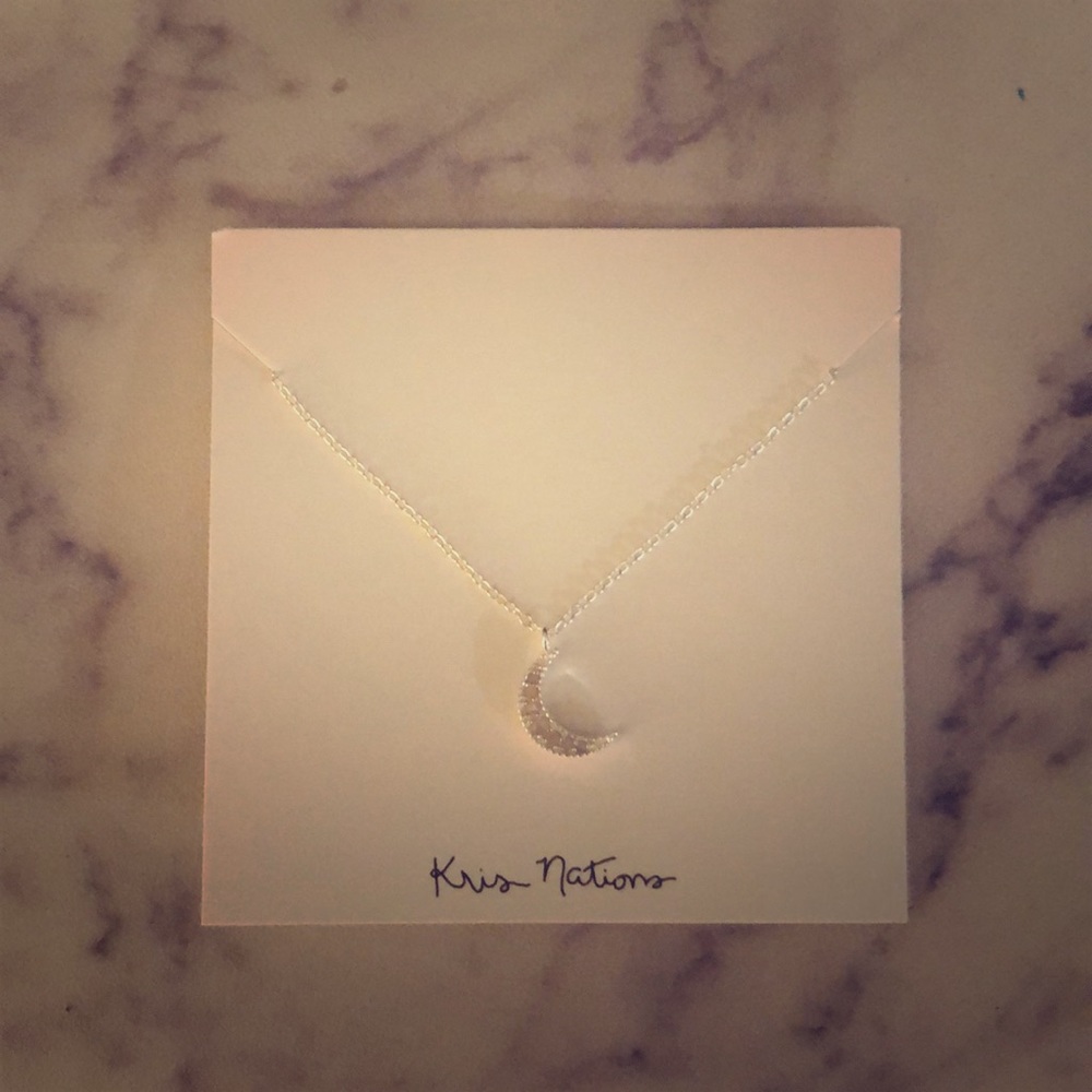 16-18” sterling silver moon necklace